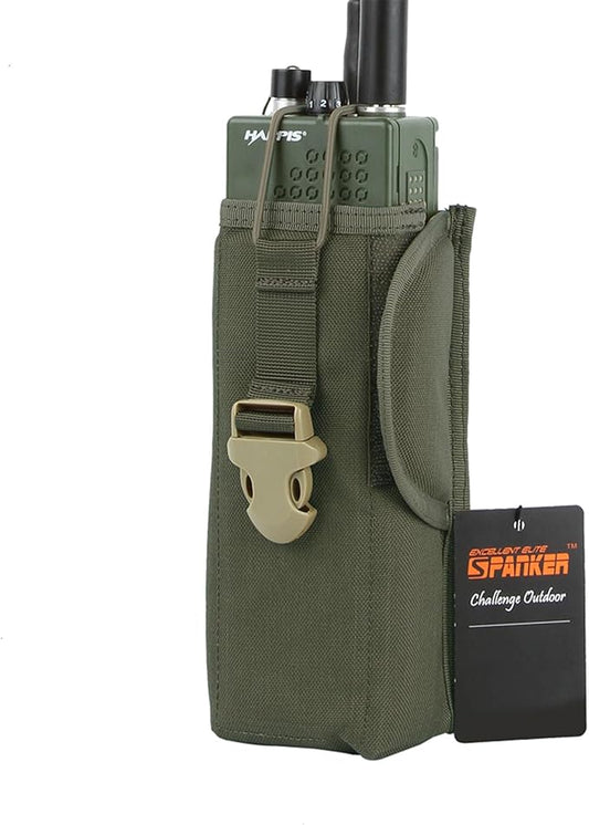 EXCELLENT ELITE SPANKER Capa de rádio MOLLE tático nylon universal mala da caixa do suporte de rádio (verde fumo)