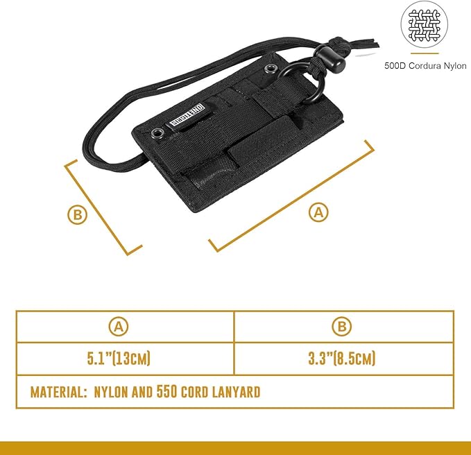 OneTigris - Porta-cartões de identificação tático com suporte para lápis e colar