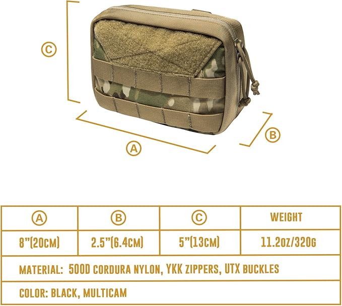 OneTigris Molle EDC Bolsa para ferramentas táticas (Nnylon), Camo - Advanced Version