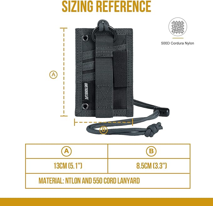 OneTigris - Porta-cartões de identificação tático com suporte para lápis e colar