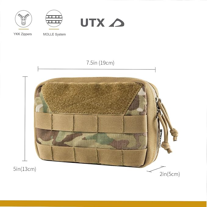 OneTigris Molle EDC Bolsa para ferramentas táticas (Nnylon), Camo - Advanced Version