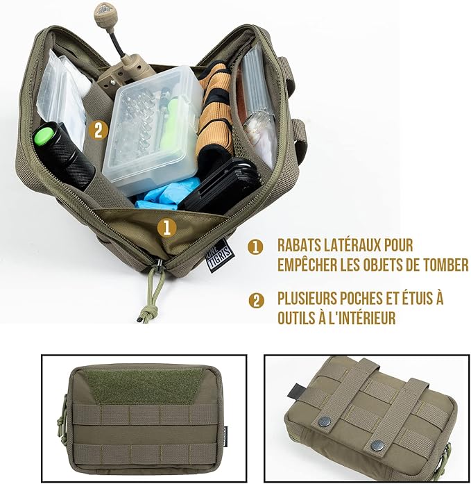 OneTigris Molle EDC Bolsa para ferramentas táticas (Nnylon), Camo - Advanced Version