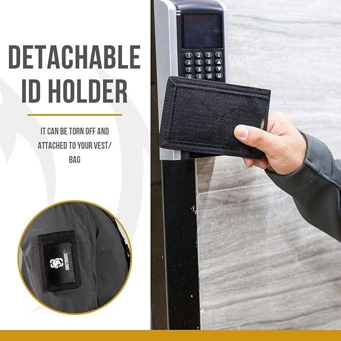 OneTigris - Porta-cartões de identificação tático com suporte para lápis e colar