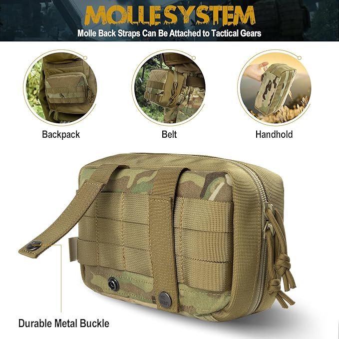 OneTigris Molle EDC Bolsa para ferramentas táticas (Nnylon), Camo - Advanced Version