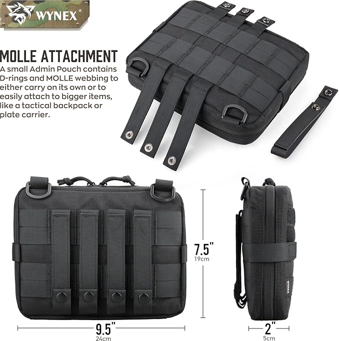 WYNEX MFH administração bolsa MOLLE, EDC médico EMT utilidade bolsa Desigh fixação capas 1000d nylon caminhadas cinto sacos impermeável