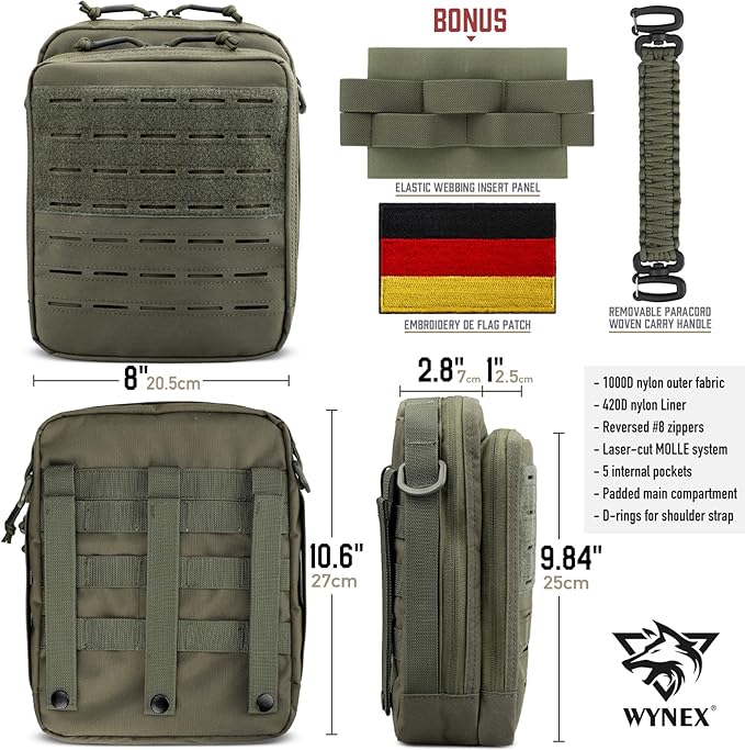 WYNEX Saco tático MOLLE, bolsa utilitária EDC organizador bolsa de ferramentas modular com design de camada dupla bolsa de fixação médica EMT grande capacidade