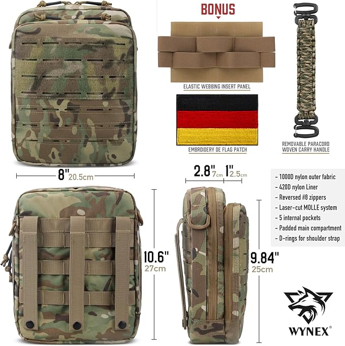 WYNEX Saco tático MOLLE, bolsa utilitária EDC organizador bolsa de ferramentas modular com design de camada dupla bolsa de fixação médica EMT grande capacidade