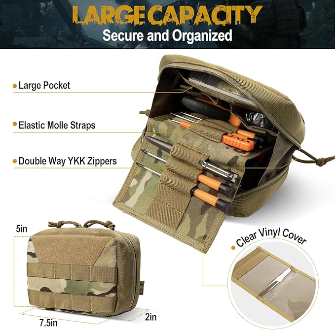 OneTigris Molle EDC Bolsa para ferramentas táticas (Nnylon), Camo - Advanced Version