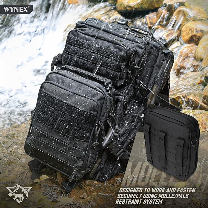 WYNEX Saco tático MOLLE, bolsa utilitária EDC organizador bolsa de ferramentas modular com design de camada dupla bolsa de fixação médica EMT grande capacidade